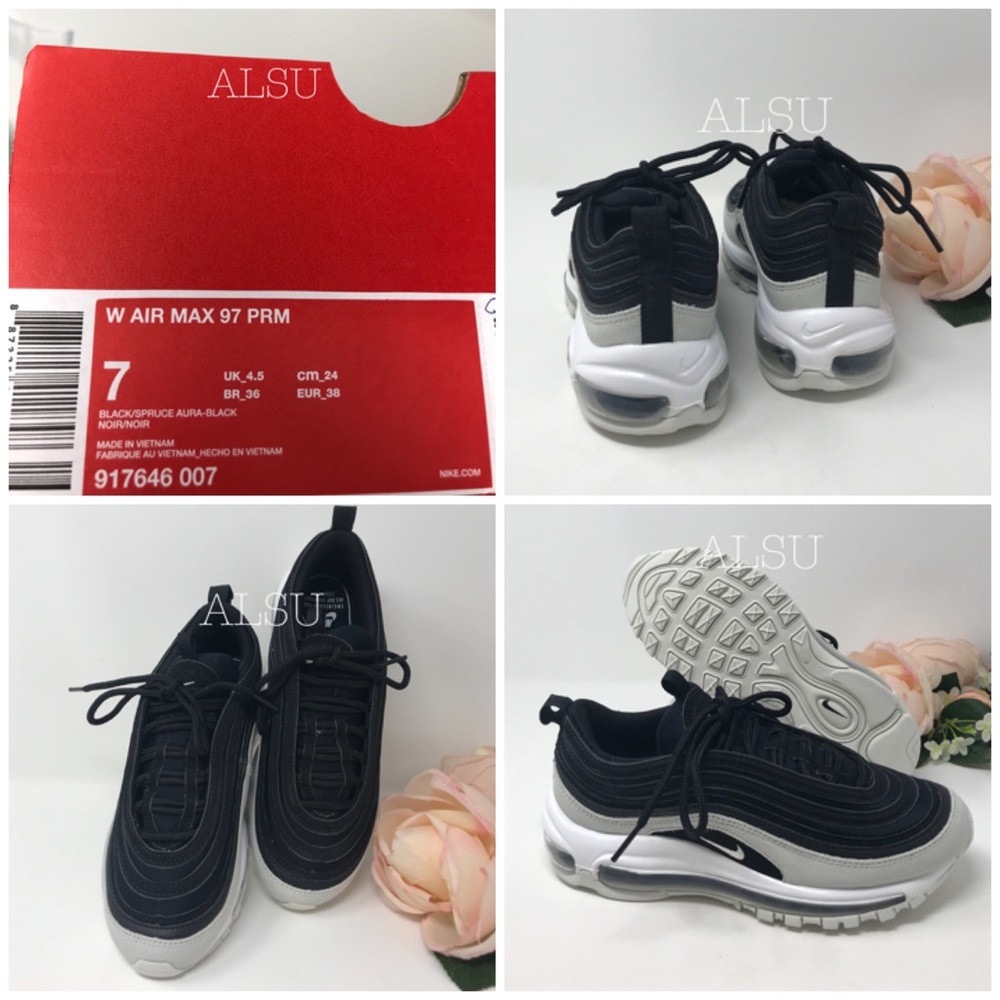Nike Air Max 97 PRM Black Spruce Aura W AUTHENTIC - Picture 8 of 8